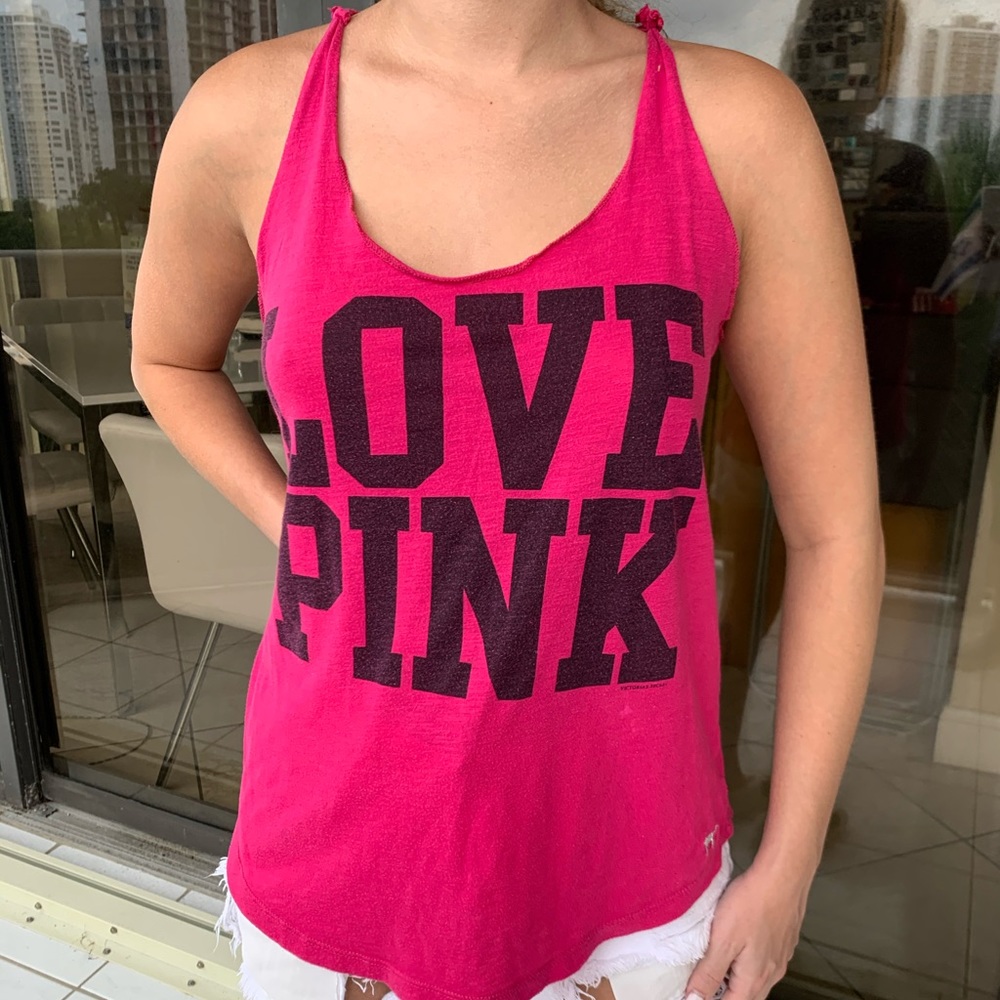 PINK racerback tank in pink